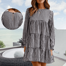 Load image into Gallery viewer, Round Neck Plaid Dress
