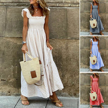 Load image into Gallery viewer, Singing Solo Multi Plaid Smocked Bust Maxi Dress
