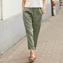 Load image into Gallery viewer, Plain Cotton Linen Casual Pants for Women
