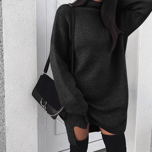 Turtleneck Slit Sweater