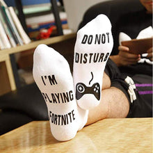 Load image into Gallery viewer, Do Not Disturb I&#39;m Playing Fortnite Funny Cotton Socks, 1 Pair
