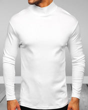 Load image into Gallery viewer, Men&#39;s Gray Cotton Turtleneck Sweaters
