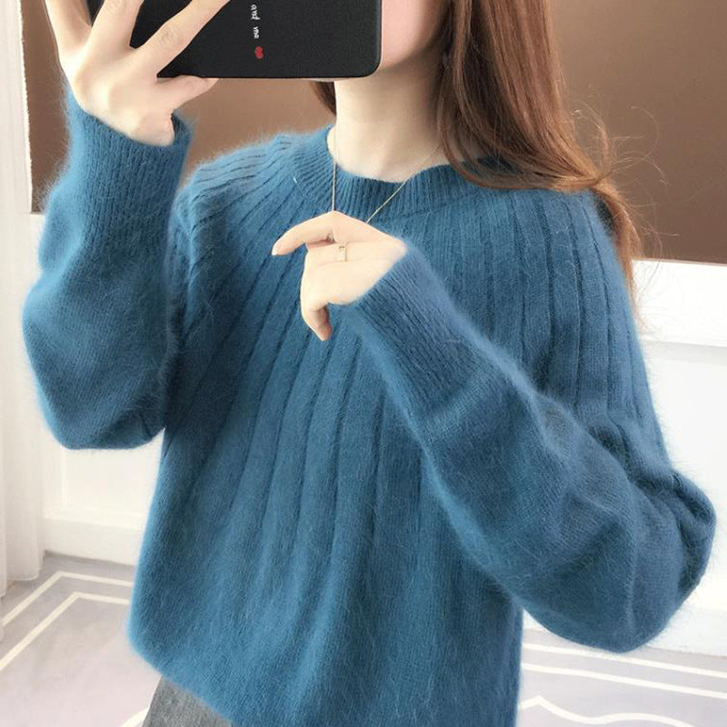 Cashmere Solid Color Fluffy Knitting Sweater