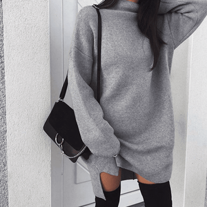 Turtleneck Slit Sweater