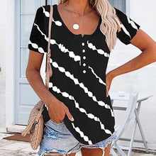 Load image into Gallery viewer, Diagonal Stripe Button Short Sleeves
