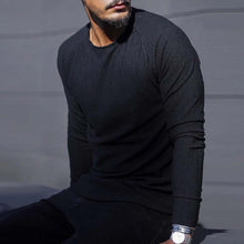 Load image into Gallery viewer, Round Neck Long Sleeve Slim Fit Solid Knit Sweater
