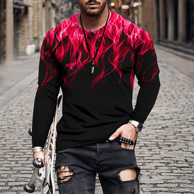 Flame Print Long Sleeve T-Shirt