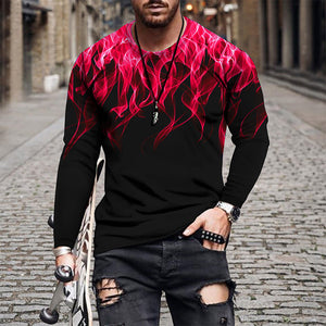 Flame Print Long Sleeve T-Shirt