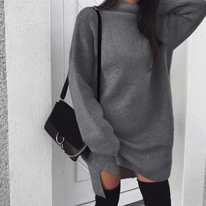 Turtleneck Slit Sweater