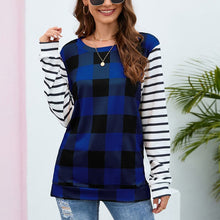 Load image into Gallery viewer, Plaid Stripe Crew Neck Sweatshirt
