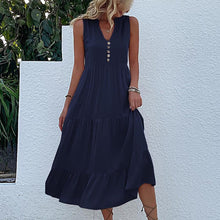 Load image into Gallery viewer, Button Detail Layered Hem Smock Dress
