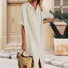 Load image into Gallery viewer, Cotton Linen Long Button Skirt

