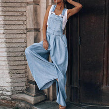 Load image into Gallery viewer, Sleeveless Denim Bib Pants
