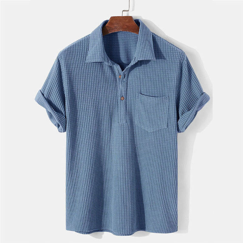 Men's Waffle Lapel Shirt