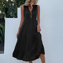 Load image into Gallery viewer, Button Detail Layered Hem Smock Dress
