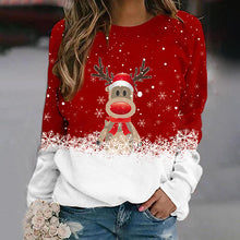 Load image into Gallery viewer, Snowflake Christmas Deer Print Crewneck Sweater
