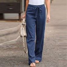 Load image into Gallery viewer, Summer Elastic Lace Up Straight Pants
