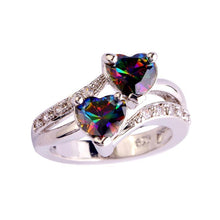 Load image into Gallery viewer, Double Heart Zircon Ring
