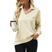 Load image into Gallery viewer, Solid Colour Long Sleeve Loose T-shirt
