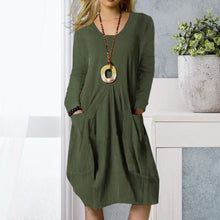 Load image into Gallery viewer, Pocket Solid Color Dress
