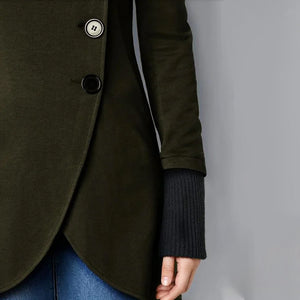 Slant-open Wind-blocking Button Jacket