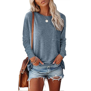 Pocket Slit Long Sleeve T-Shirt