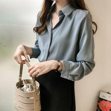 Load image into Gallery viewer, Women Solid Color Chiffon Shirts
