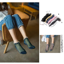 Load image into Gallery viewer, Harajuku Vintage Glitter Silver Women&#39;s socks
