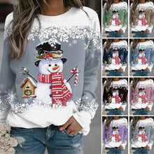 Load image into Gallery viewer, Multicolor Snowman Print Christmas Sweatshirt
