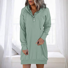 Load image into Gallery viewer, Solid Color Mid-length Hooded Sweater
