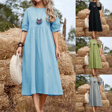Load image into Gallery viewer, Loose Cotton Linen Dress
