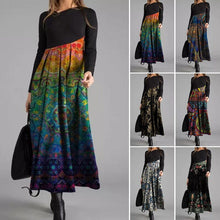 Load image into Gallery viewer, Printed Long Sleeve Slim Fit Dress
