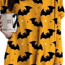 Load image into Gallery viewer, Halloween Cat Pumpkin Long Sleeve Dress
