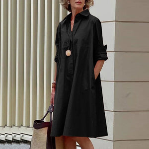 Loose Shirt Dress With Pockets