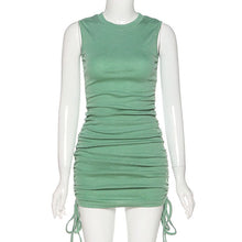 Load image into Gallery viewer, New Slim Drawstring Pleated Dress
