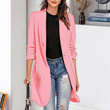 Load image into Gallery viewer, Three-quarter Sleeve Women&#39;s Mid-length Pocket Coat
