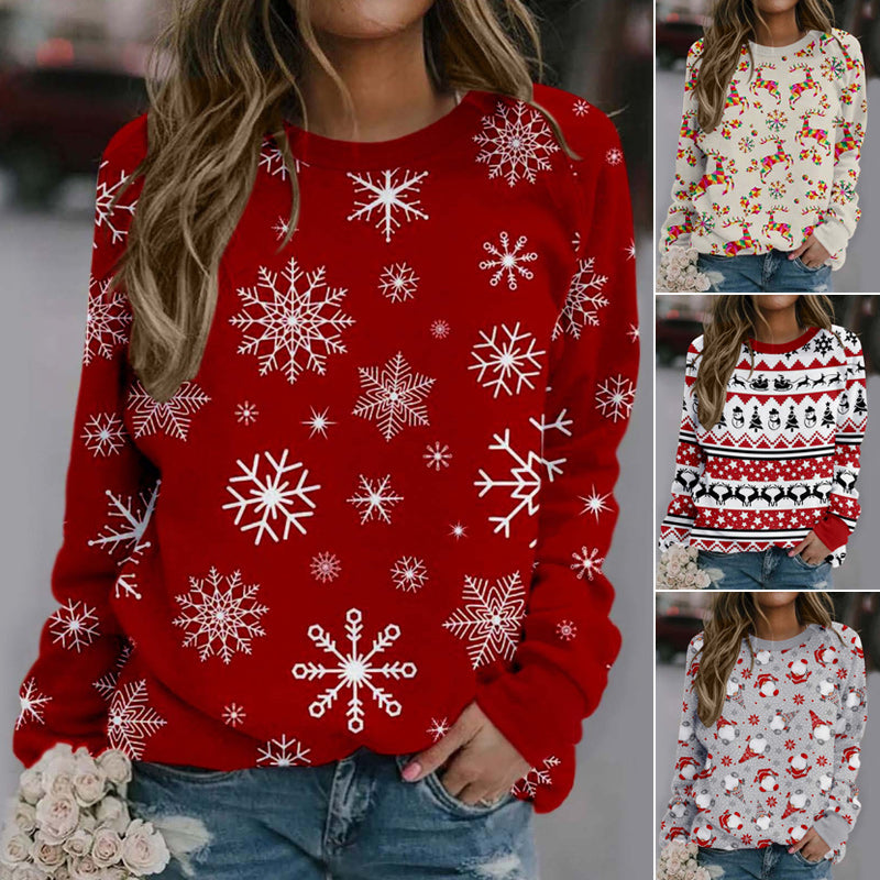 Christmas Element 3D Print All-match Sweatshirt