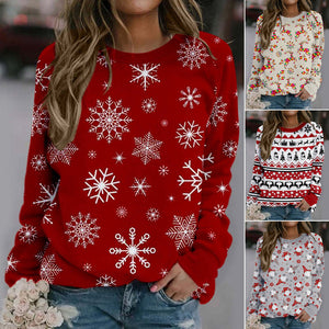Christmas Element 3D Print All-match Sweatshirt