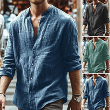 Load image into Gallery viewer, Solid Color Casual Stand Collar Long Sleeve Shirt
