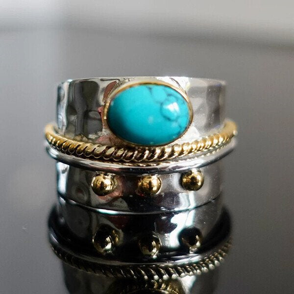 Withinhand Sterling Silver Turquoise Wide Band Ring