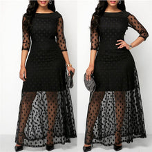 Load image into Gallery viewer, Spliced Polka Dot Lace Dress
