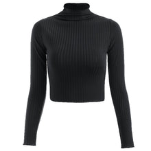 Load image into Gallery viewer, Half Turtleneck Solid Color Long Sleeve Knit T-Shirt
