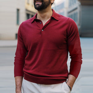 Solid Color Lapel Polo Shirt