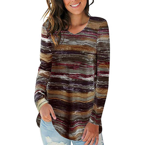 Contrast Striped Long Sleeve T-Shirt