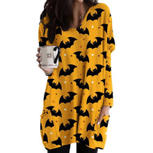 Load image into Gallery viewer, Halloween Cat Pumpkin Long Sleeve Dress
