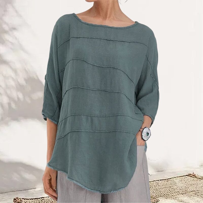 Striped Dolman Sleeve Casual Cotton Top