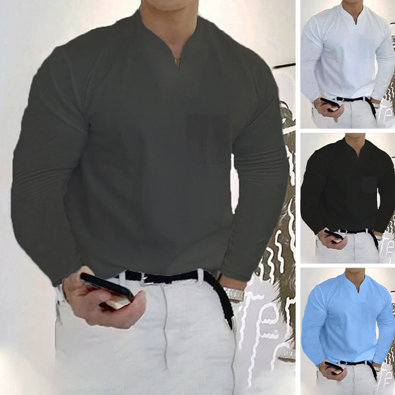 Athletic Long Sleeve V-Neck T-Shirt