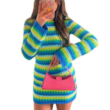 Load image into Gallery viewer, Striped Backless Knitted Skirt
