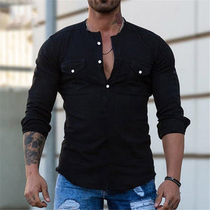 Solid Color Slim Fit Long Sleeve T-Shirt