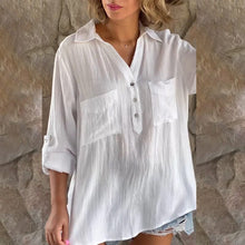 Load image into Gallery viewer, Solid Color Blouse with V-neck

